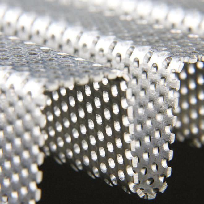 tole, perforee, acier, noir